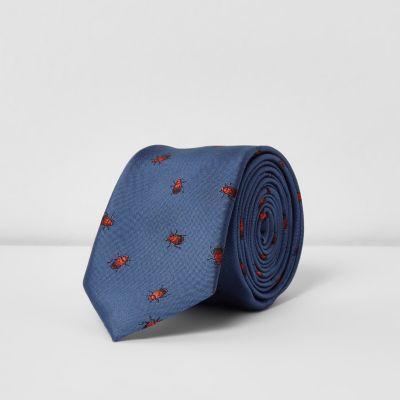 River Island Mens Bug Print Tie