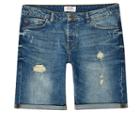 River Island Mens Only And Sons Distressed Denim Shorts
