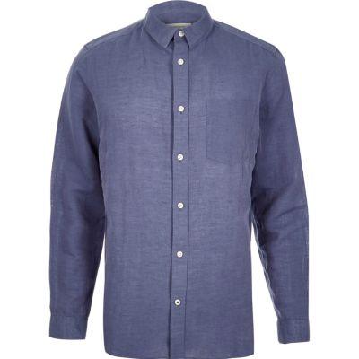 River Island Mens Relaxed Fit Linen-rich Shirt
