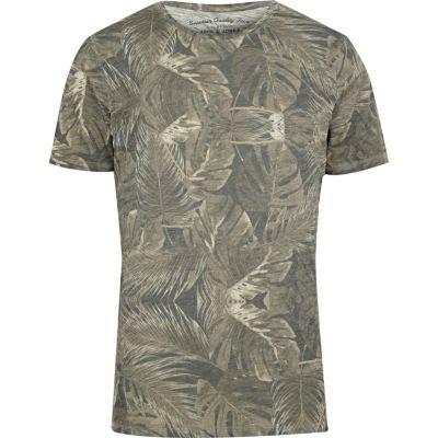 Mens Jack & Jones Vintage Leaf Print T-shirt