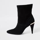 River Island Womens Suede Slouch Cone Heel Boots