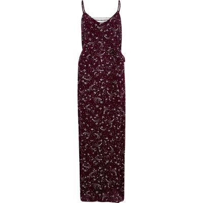 River Island Womens Zodiac Print Tie Up Cami Maxi Dress