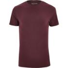 River Island Mensburgundy Muscle Fit T-shirt