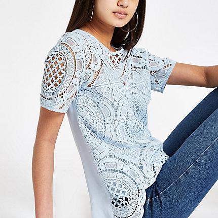 River Island Womens Lace Loose Fit T-shirt