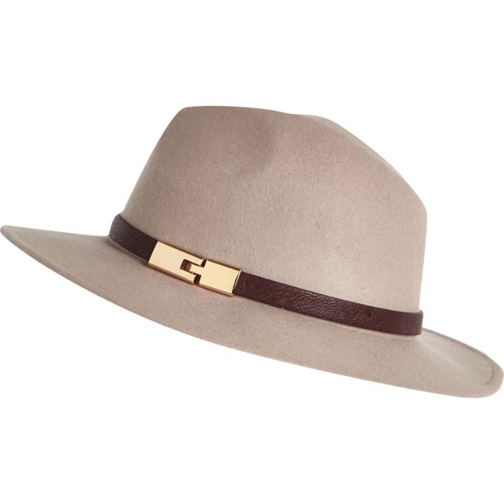 River Island Womens Metal Trim Fedora Hat