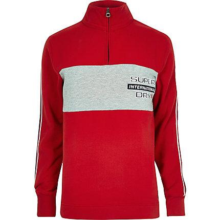 River Island Mens Superdry Zip Funnel Neck Sweatshirt