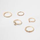 River Island Womens Gold Tone Diamante Ring Set