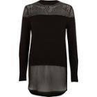 River Island Womens Lace And Mesh Layered Top