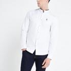 River Island Mens White Ri Slim Fit Grandad Collar Shirt