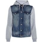 River Island Mensdenim Casual Hoodie Jacket