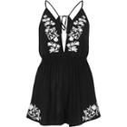 River Island Womens Floral Embroidered Beach Romper
