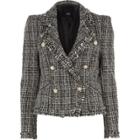 River Island Womens Pearl Double Breasted Boucle Jacket