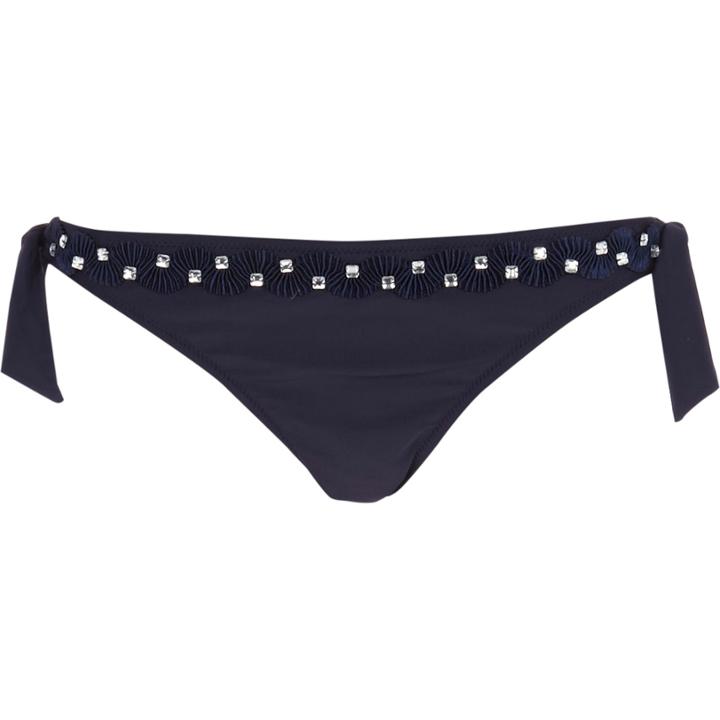 River Island Womens Embellished Frill Trim Bikini Bottoms