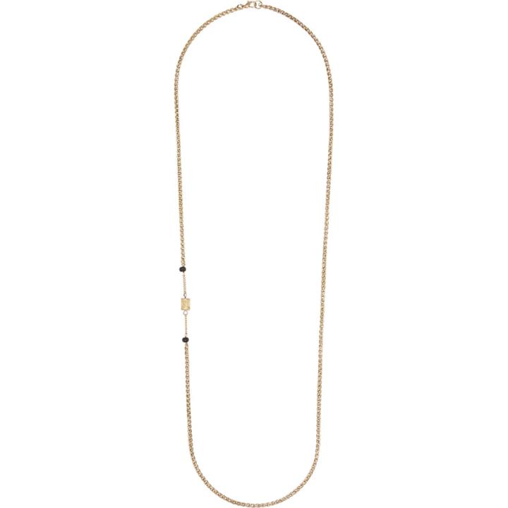 River Island Mensgold Tone Side Charm Necklace
