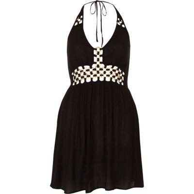 River Island Womens Ring Front Halter Mini Beach Dress