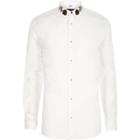 River Island Mens White Embroidered Collar Muscle Fit Shirt