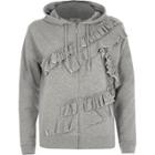 River Island Womens Marl Frill Zip Up Hoodie