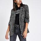 River Island Womens Sequin Embellished Ruched Sleeve Blazer