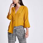 River Island Womens Yellow Loose Fit Button Up Blouse