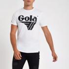 River Island Mens Gola White Logo Print T-shirt