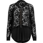 River Island Womens Lace Woven Hem Bomber Jacket