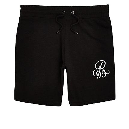 River Island Mens R96 Embroidered Muscle Fit Shorts