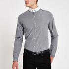 River Island Mens Metallic Stripe Long Sleeve Shirt