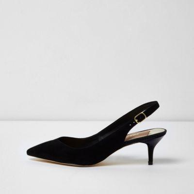 River Island Womens Sling Back Kitten Heel Court Shoes