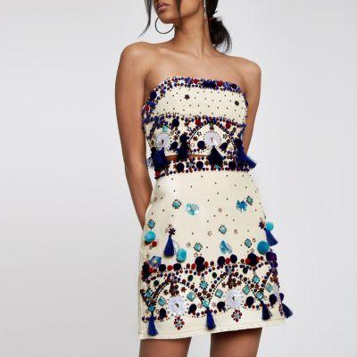 River Island Womens Tassel Embellished Mini Skirt