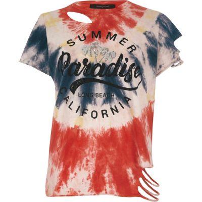 River Island Womens Petite Tie Dye 'summer Paradise' T-shirt