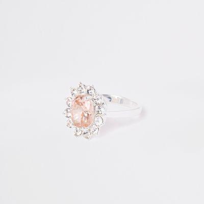 River Island Womens White Cubic Zirconia Diamante Pave Ring