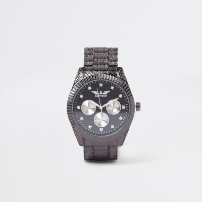 River Island Mens Softech Diamante Chain Link Watch