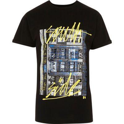 River Island Mens Graffiti Photo Print T-shirt