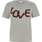 River Island Womens Marl 'love' Tape Embellished T-shirt