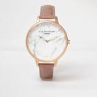 River Island Womens Elie Beaumont Leather Strap Watch