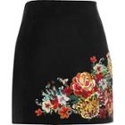 River Island Womens Suede Embroidered Mini Skirt