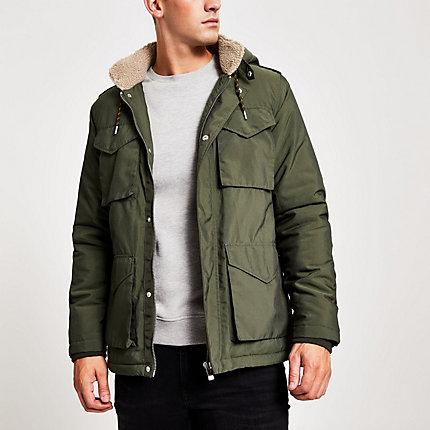 River Island Mens Utility Pocket Parka