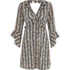 River Island Womens Floral Frill Front Cut Out Back Dress