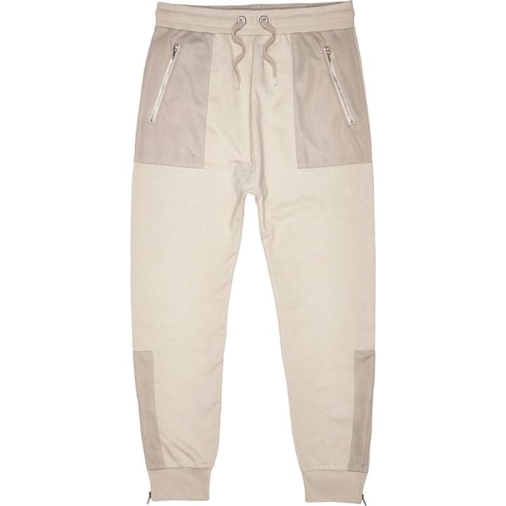 River Island Mensstone Mesh Pocket Joggers