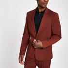 River Island Mens Rust Stretch Skinny Fit Suit Jacket