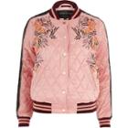 River Island Womens Floral Embroidered Quilted Bomber Jacket