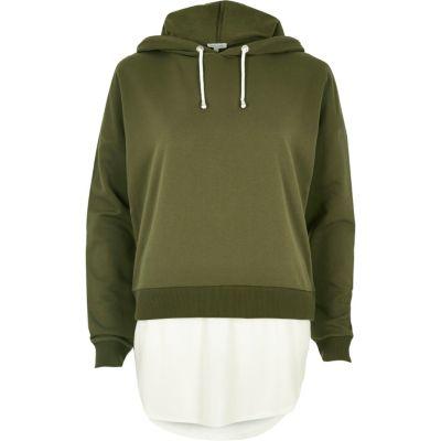 River Island Womens Contrast Hem Hoodie