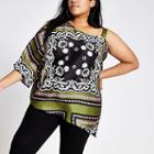 River Island Womens Plus Print One Shoulder Top