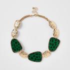 River Island Womens Leopard Print Statement Necklace