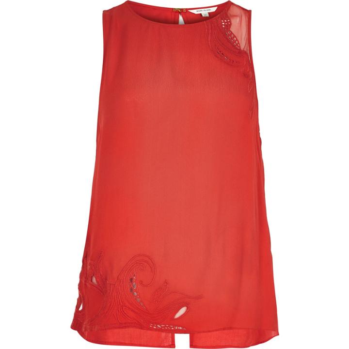 River Island Womens Lace Insert Tank Top