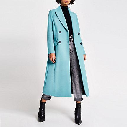 River Island Womens Bight Double Breasted Longline Coat