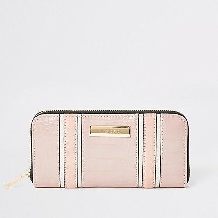 River Island Womens Croc Embossed Zip Around Purse