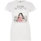 River Island Womens White 'luxe' Photo Print Fitted T-shirt