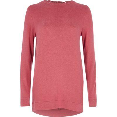 River Island Womens Lace-up Back Long Sleeve Top
