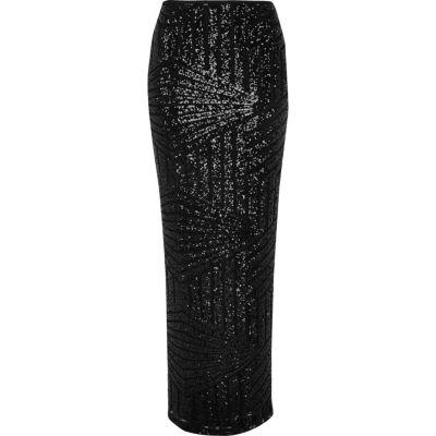 River Island Womens Sequin Panel Maxi Skirt